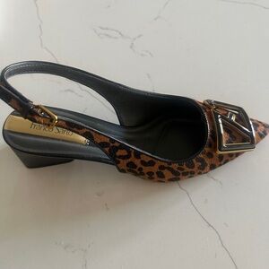 Franco Sarto Leopard Print Slingback Heels